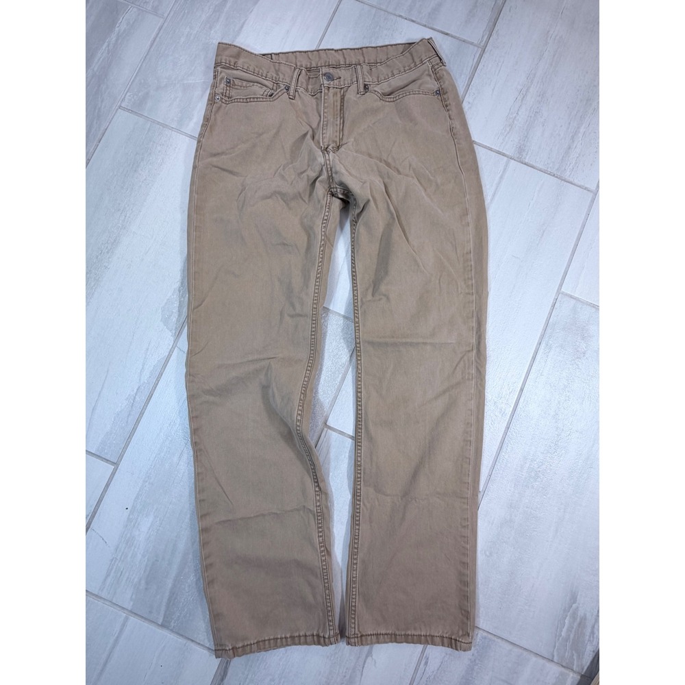 Levis 514 Straight Fit Khaki Tan Cotton Twill Pants Mens 36x34 00514-0531